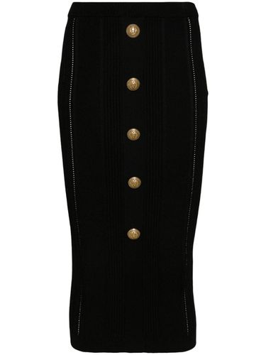 Buttoned Knitted Midi Pencil Skirt - Balmain - Modalova