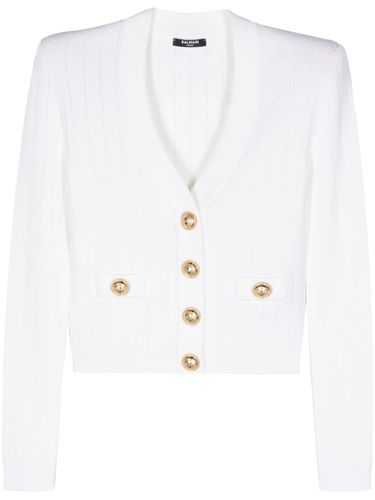 BALMAIN - Knitted Cropped Cardigan - Balmain - Modalova