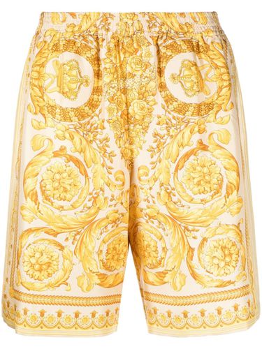 VERSACE - Barocco Print Silk Shorts - Versace - Modalova