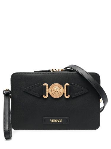 Medusa Biggie Small Leather Messenger Bag - Versace - Modalova