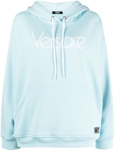 Logo Organic Cotton Hoodie - Versace - Modalova