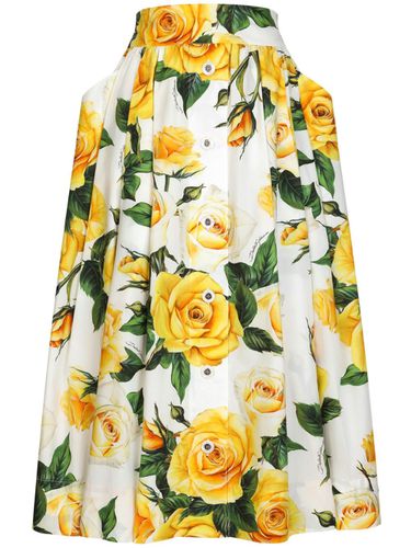 Printed Cotton Midi Skirt - Dolce & Gabbana - Modalova