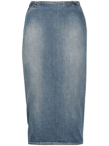 ALAÏA - Denim Midi Pencil Skirt - AlaÏa - Modalova