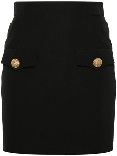 BALMAIN - Buttoned Wool Mini Skirt - Balmain - Modalova