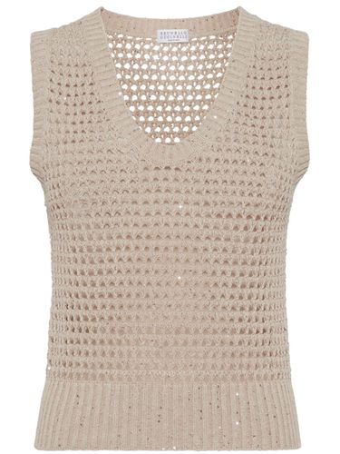 Open Knit Cotton Top - Brunello Cucinelli - Modalova