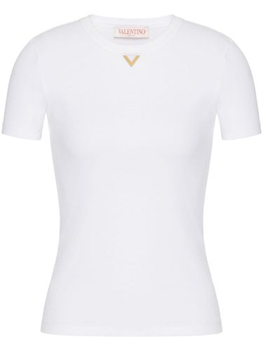 Vlogo Ribbed Cotton T-shirt - Valentino - Modalova