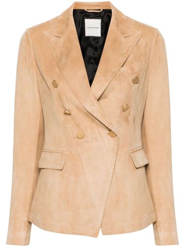 Leather Double-breasted Jacket - Tagliatore - Modalova