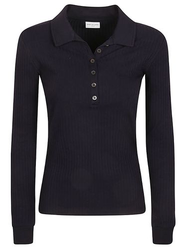Ribbed Cotton Blend Polo Shirt - Dries Van Noten - Modalova