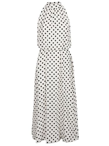 Taormina Polka Dot Satin Long Dress - Crida - Modalova