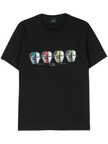 Faces Print Cotton T-shirt - PS Paul Smith - Modalova