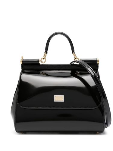 Sicily Large Shiny Leather Handbag - Dolce & Gabbana - Modalova