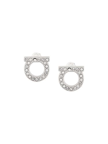 Gancini Crystal Small Earrings - Ferragamo - Modalova