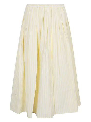 APUNTOB - Striped Cotton Midi Skirt - Apuntob - Modalova