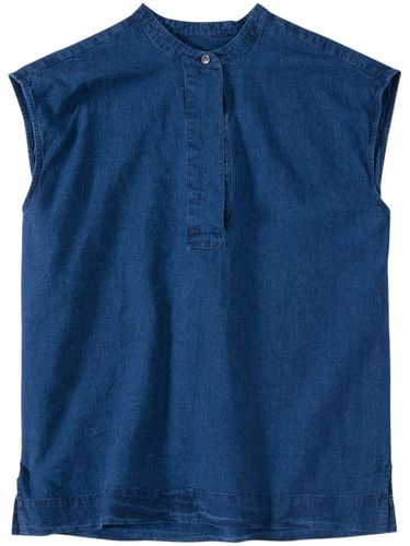 Linen And Cotton Blend Sleeveless Blouse - Closed - Modalova