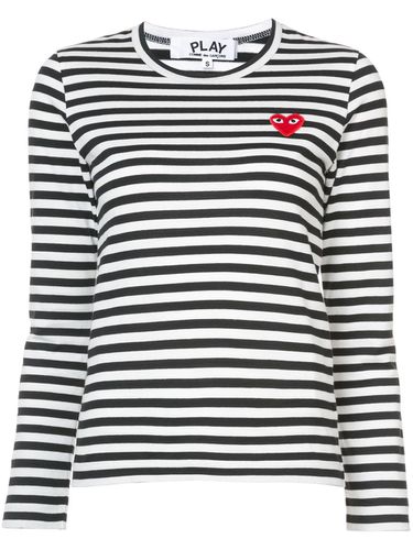 Logo Striped Cotton T-shirt - Comme Des Garcons Play - Modalova