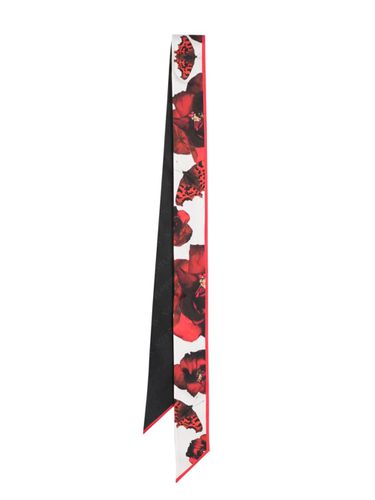 Rose Print Silk Scarf - Alexander McQueen - Modalova