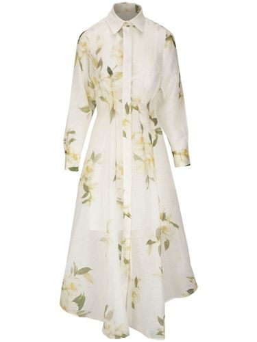 Floral Print Linen And Silk Blend Shirt Dress - Zimmermann - Modalova