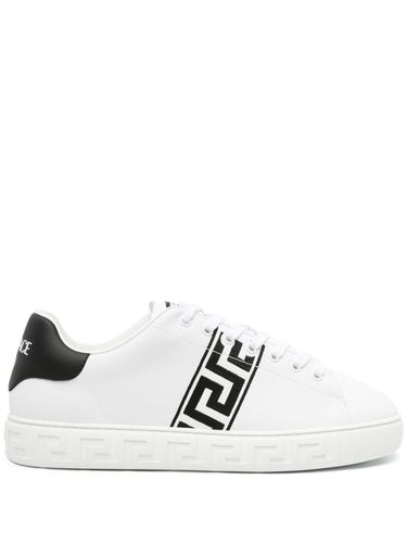 Greca Embroidered Sneakers - Versace - Modalova