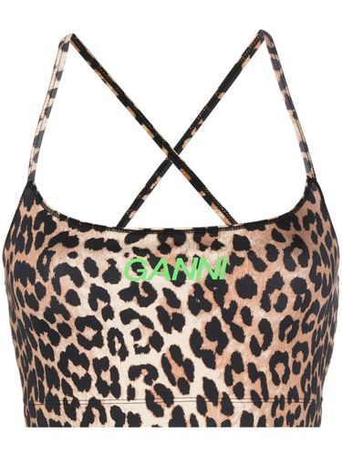 GANNI - Leo Print Active Strap Top - Ganni - Modalova