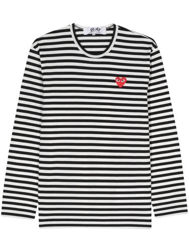 Logo Striped Cotton T-shirt - Comme Des Garcons Play - Modalova