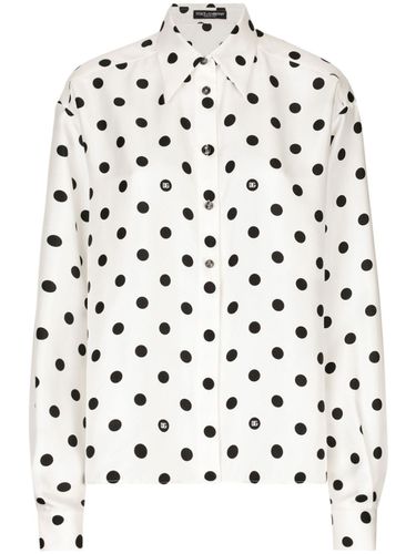 Dots Print Silk Shirt - Dolce & Gabbana - Modalova