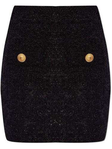 BALMAIN - Buttoned Tweed Skirt - Balmain - Modalova