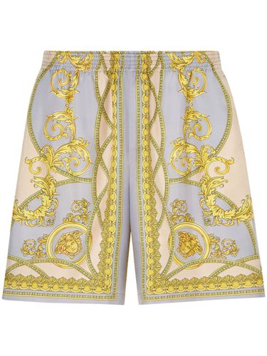 VERSACE - Barocco Print Silk Shorts - Versace - Modalova