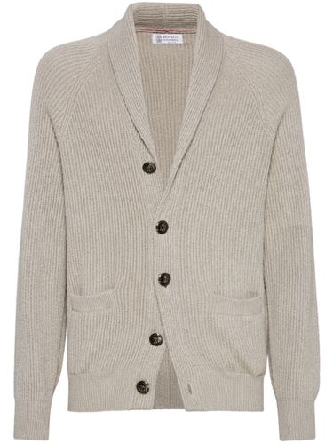 Cotton V-necked Cardigan - Brunello Cucinelli - Modalova