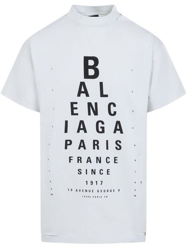 BALENCIAGA - Optical Cotton T-shirt - Balenciaga - Modalova