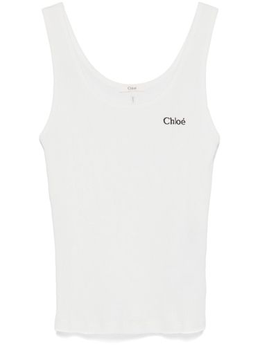 CHLOÉ - Logo Cotton Tank Top - Chloé - Modalova