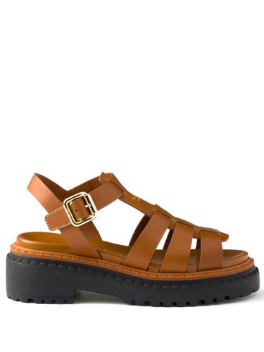 PRADA - Leather Cage Sandals - Prada - Modalova