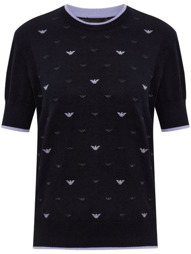 Allover Logo Cotton Sweater - Emporio Armani - Modalova