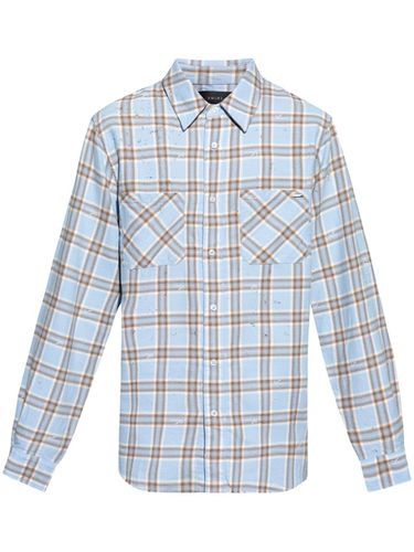 Checkered Print Cotton Shirt - Amiri - Modalova