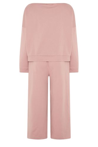 Ensemble Rose Sweatshirt À Épaules Dénudées Et Pantalon De Jogging Large Size 42-44 - Yours - Modalova
