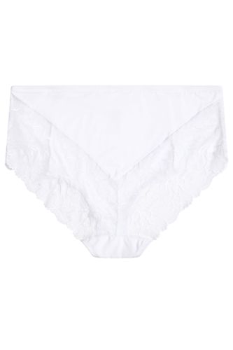 Culotte Couvrante Blanche En Microfibre Et Dentelle Size 38-40 - Yours - Modalova