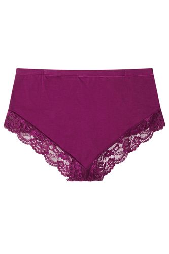 Plus Size Hi Shine Lace Full Brief Size 46-48 - Yours - Modalova