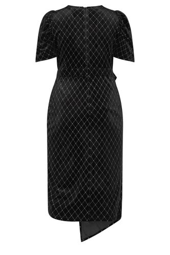 Plus Size Velvet Glitter Wrap Dress Size 48 - Yours London - Modalova