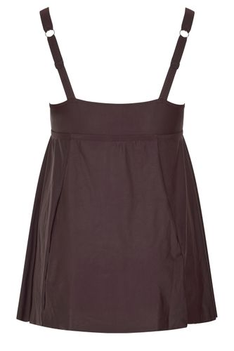 Maillot De Bain Robe Marron Chocolat À Décolleté Carré Size 54 - Yours - Modalova