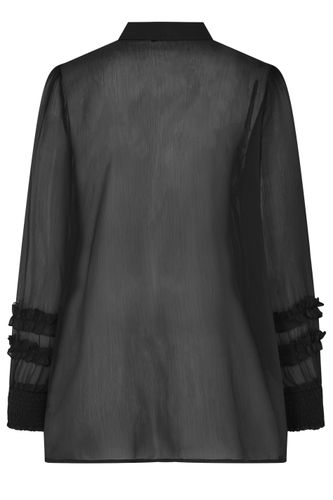 Chemise Noire Smockée Aux Poignets Size 38 - Yours London - Modalova