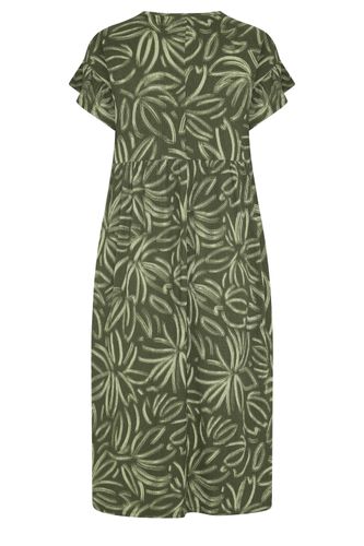 Robe Longue Vert Kaki À Motif Abstrait Size 40 - Yours - Modalova