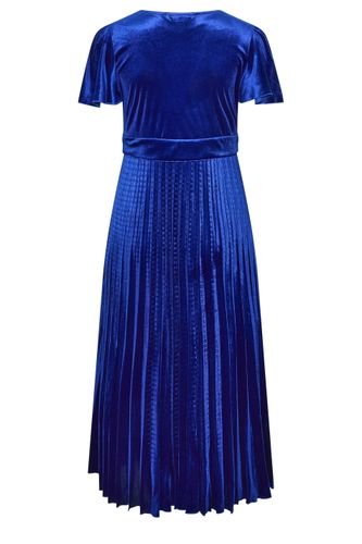 Robe Cachecœur Bleue En Velours Size 42 - Yours London - Modalova