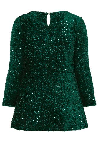 Yours London Top Vert En Velours À Sequinssize 58-60 - Yours Clothing - Modalova