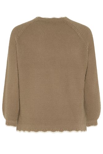 Plus Size Mocha Contrast Waffle Jumper Size 54-56 - Yours - Modalova