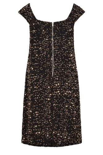 Robe Noire En Velours À Sequins Size 42 - Yours London - Modalova