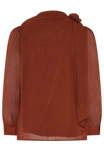 Blouse Marron Avec Nœud Sur Le Côté Size 40 - Yours London - Modalova