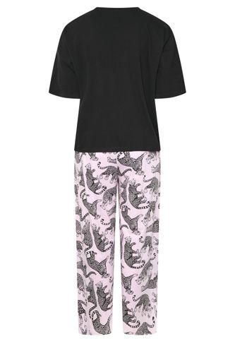 Ensemble De Pyjama Large Noir À Imprimé Léopard Size 42-44 - Yours - Modalova