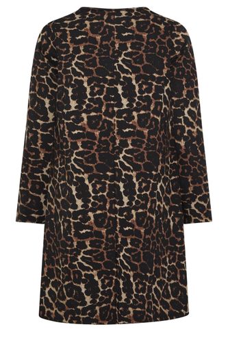 Robe Drapée Marron Léopard À Poches Size 48 - Yours - Modalova