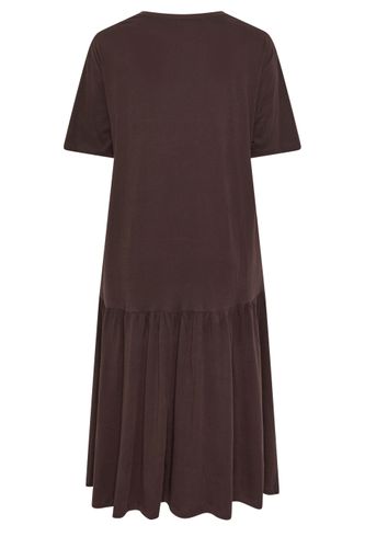 Robe Longue Marron Chocolat À Taille Basse Size 42 - Yours - Modalova