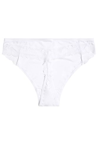 String Blanc En Microfibre Et Dentelle Size 62-64 - Yours - Modalova
