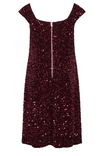 London Robe Rouge En Velours À Sequins Size 44 - Yours - Modalova